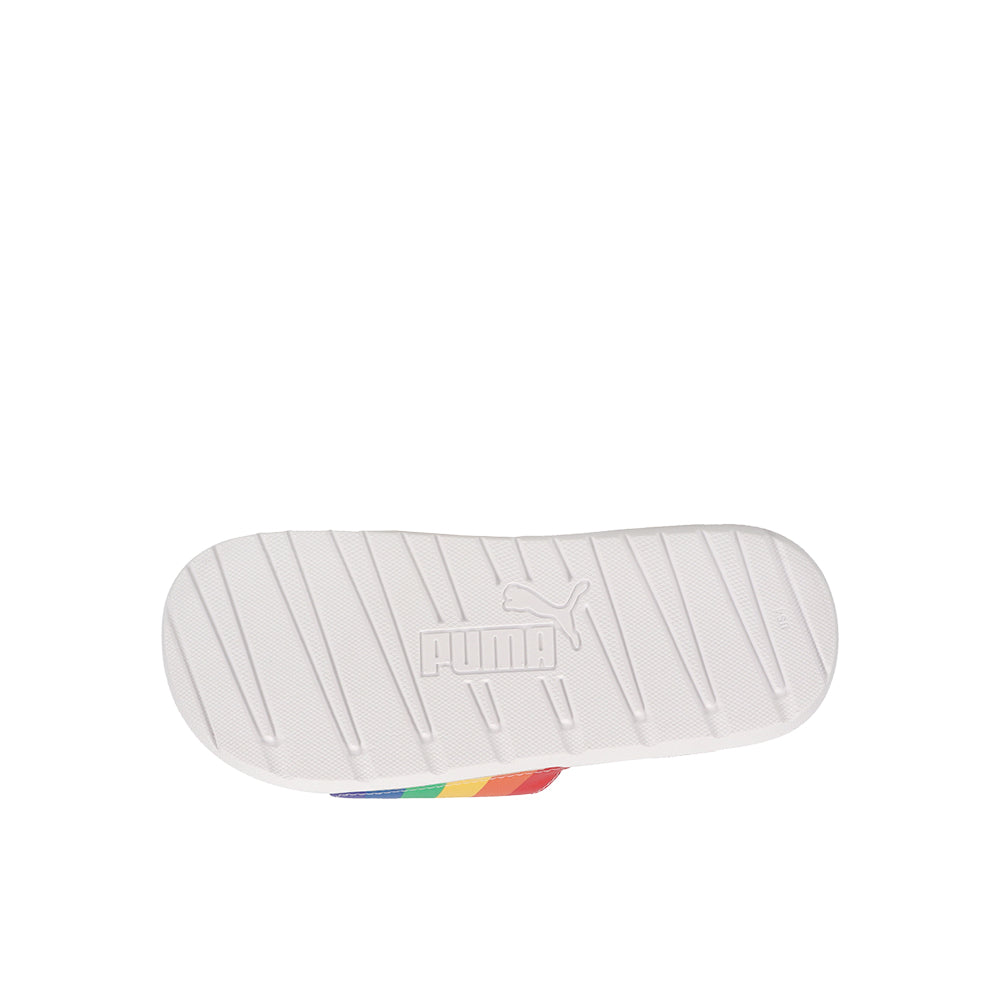 382811 Shop Multi, White Girls Puma Cool Cat Rainbow II BX Slide Sandals (Big ...