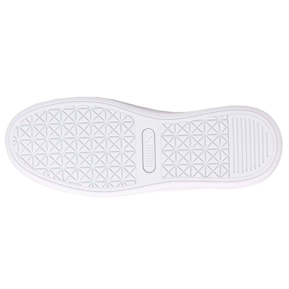 Shop White Womens Puma Vikky v3 Leather Lace Up Sneakers Shop White Womens Puma Vikky v3 Leather Lace Up Sneakers