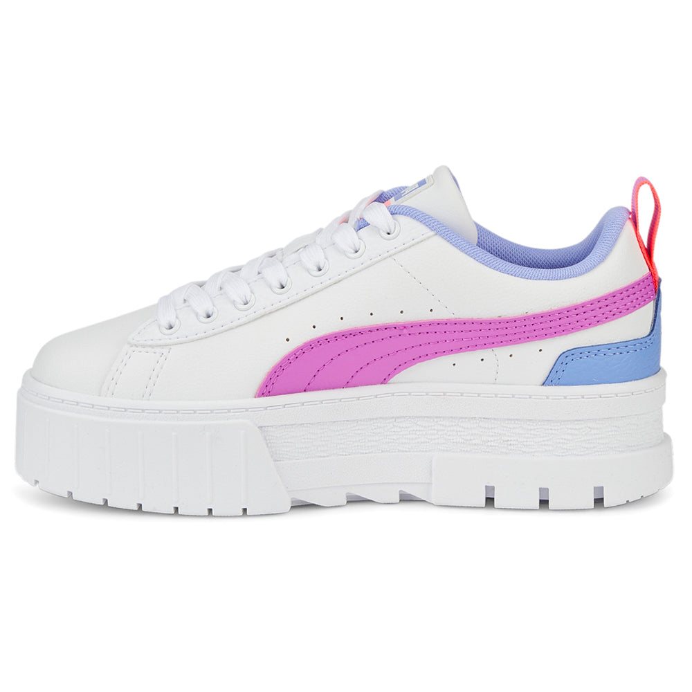 Shop White Girls Puma Mayze Glitzy Platform Lace Up Sneakers (Big