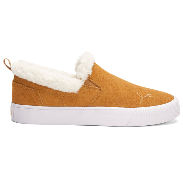 Shop Brown Womens Puma Bari Comfort Sherpa Slip On Sneakers
