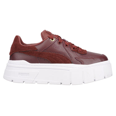Shop Red Womens Puma Mayze Stack Edgy Cord Platform Sneakers