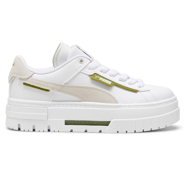 Shop White Womens Puma Mayze Crashed Platform Sneakers