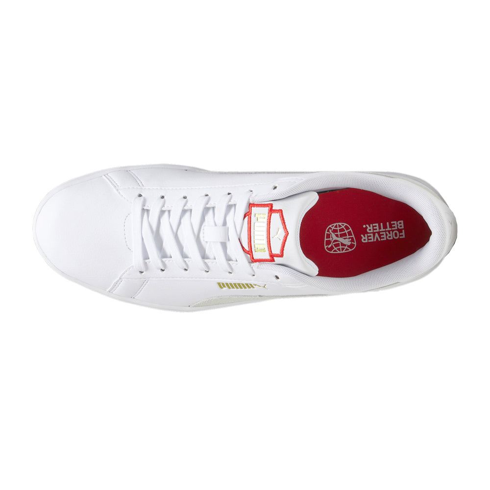 Shop White Mens Puma Smash 3.0 Retro Academia Lace Up Sneakers