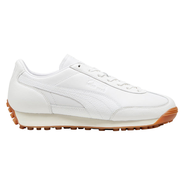 Shop White Mens Easy Rider Leather Lace Up Sneakers – Shoebacca