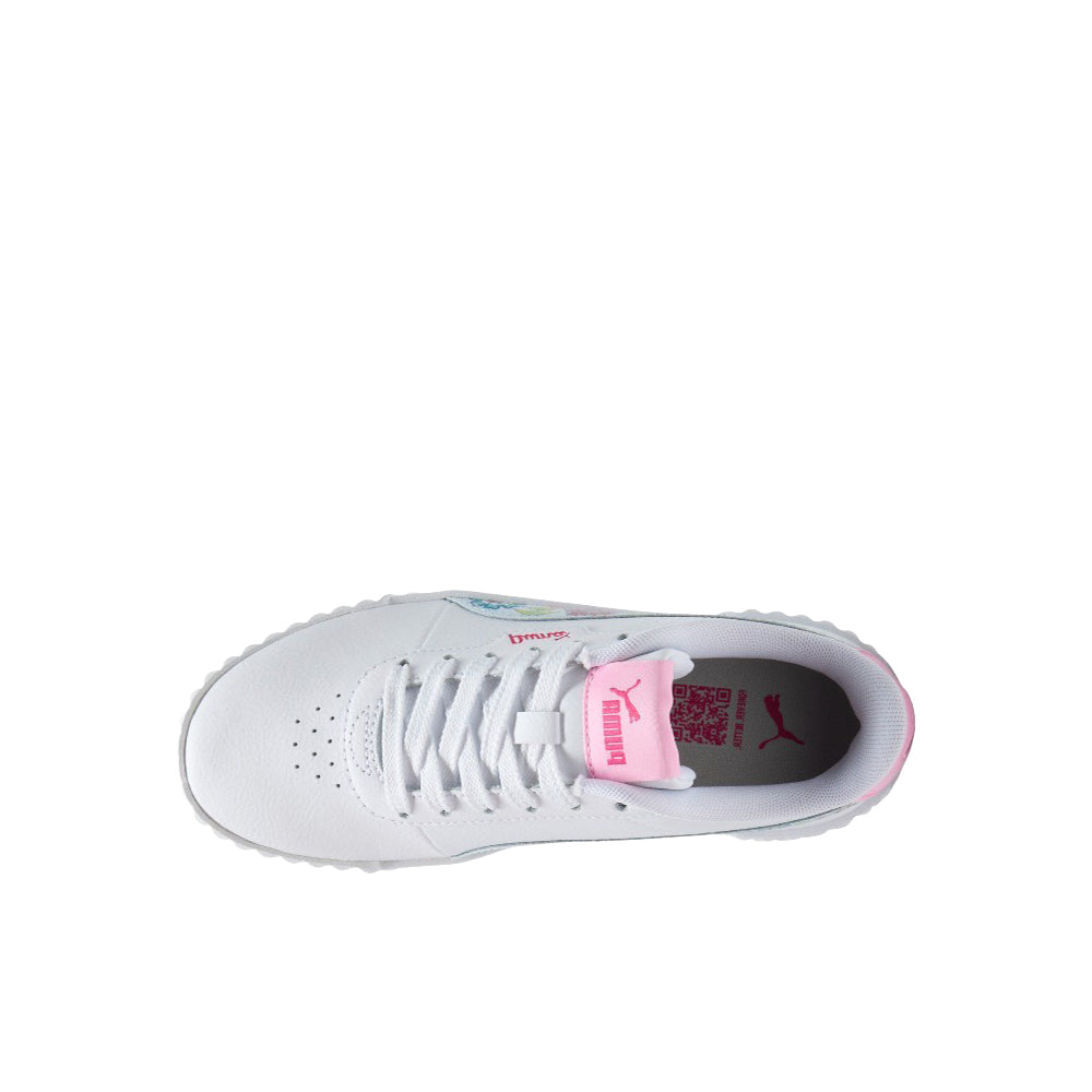 Shop White Girls Carina 3.0 Flower Power Lace Up Sneakers (Big Kid