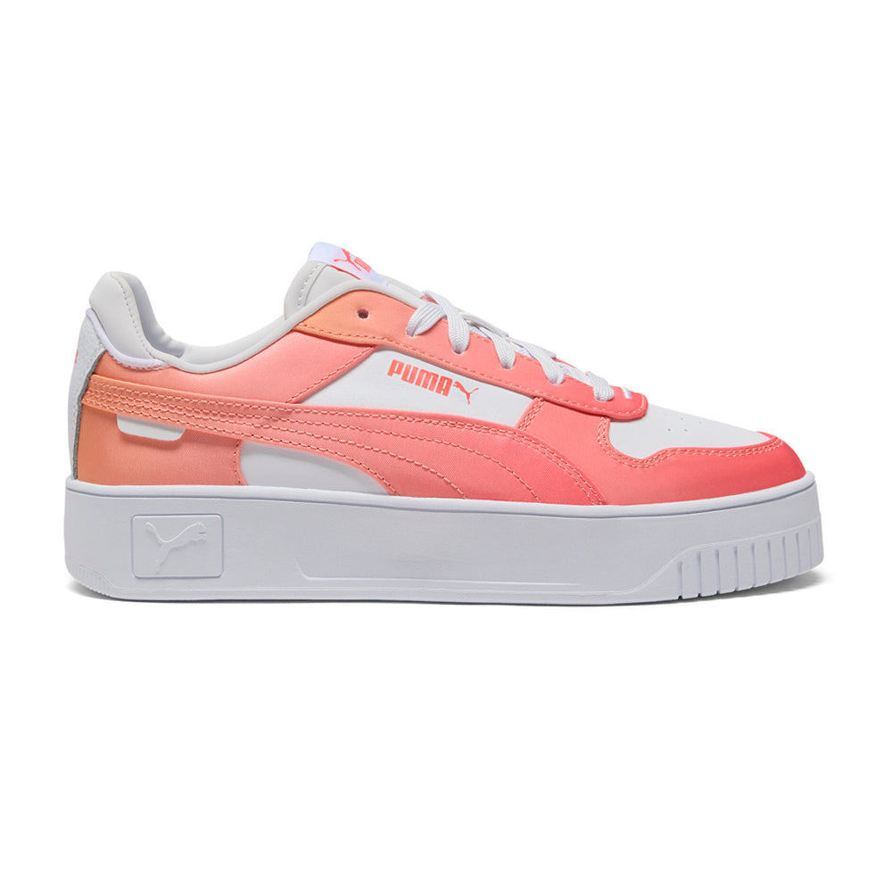 ウイスキー CARINA Shop Pink, White Womens Carina Street Dip Fade Lace Up Sneakers