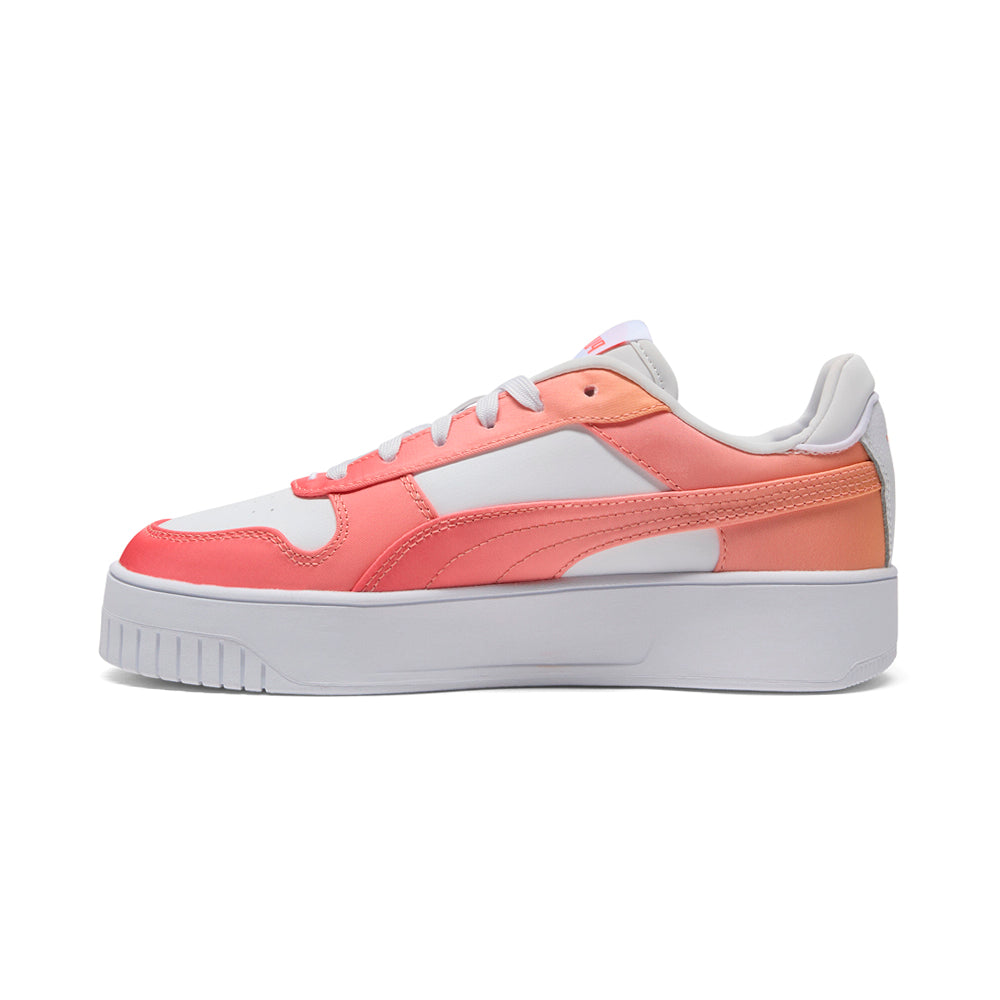 ☆Carina☆ Shop Pink, White Womens Carina Street Dip Fade Lace Up Sneakers