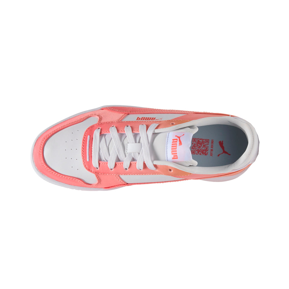 Shop Pink, White Womens Carina Street Dip Fade Lace Up Sneakers