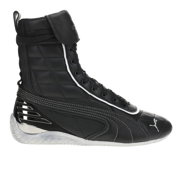 Shop Black Mens PUMA X LAQUAN SMITH Speedcat Mid High Top Sneakers
