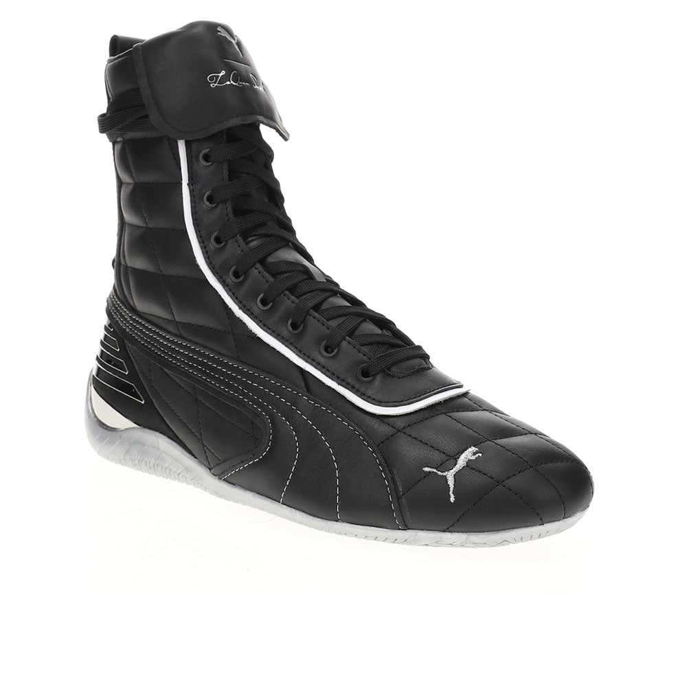 Shop Black Mens PUMA X LAQUAN SMITH Speedcat Mid High Top Sneakers