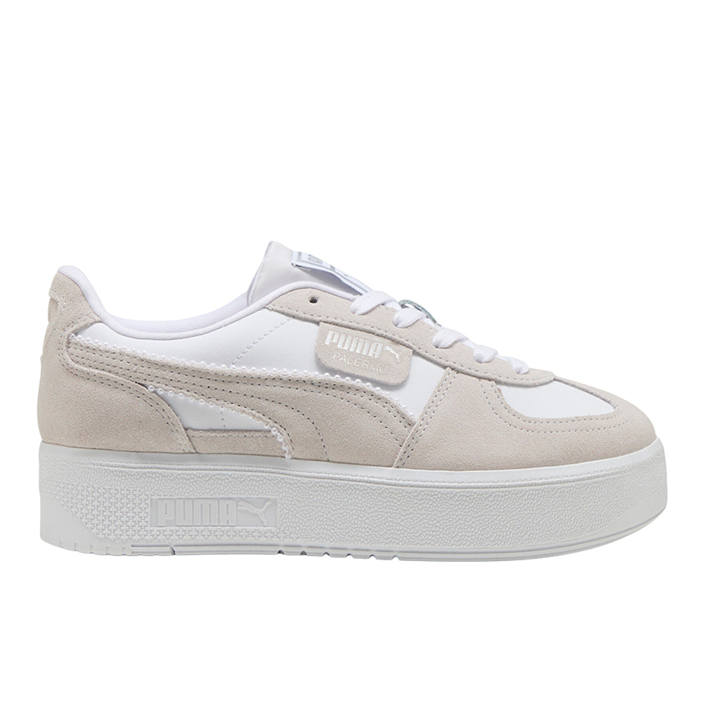 Shop Beige Womens Palermo Elevata Winter Bliss Lace Up Sneakers