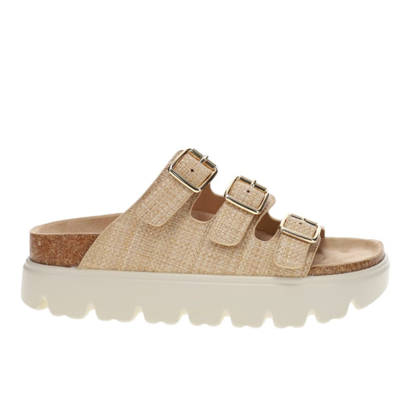 Shop Beige Womens Threes Company Slide Sandals – Shoebacca