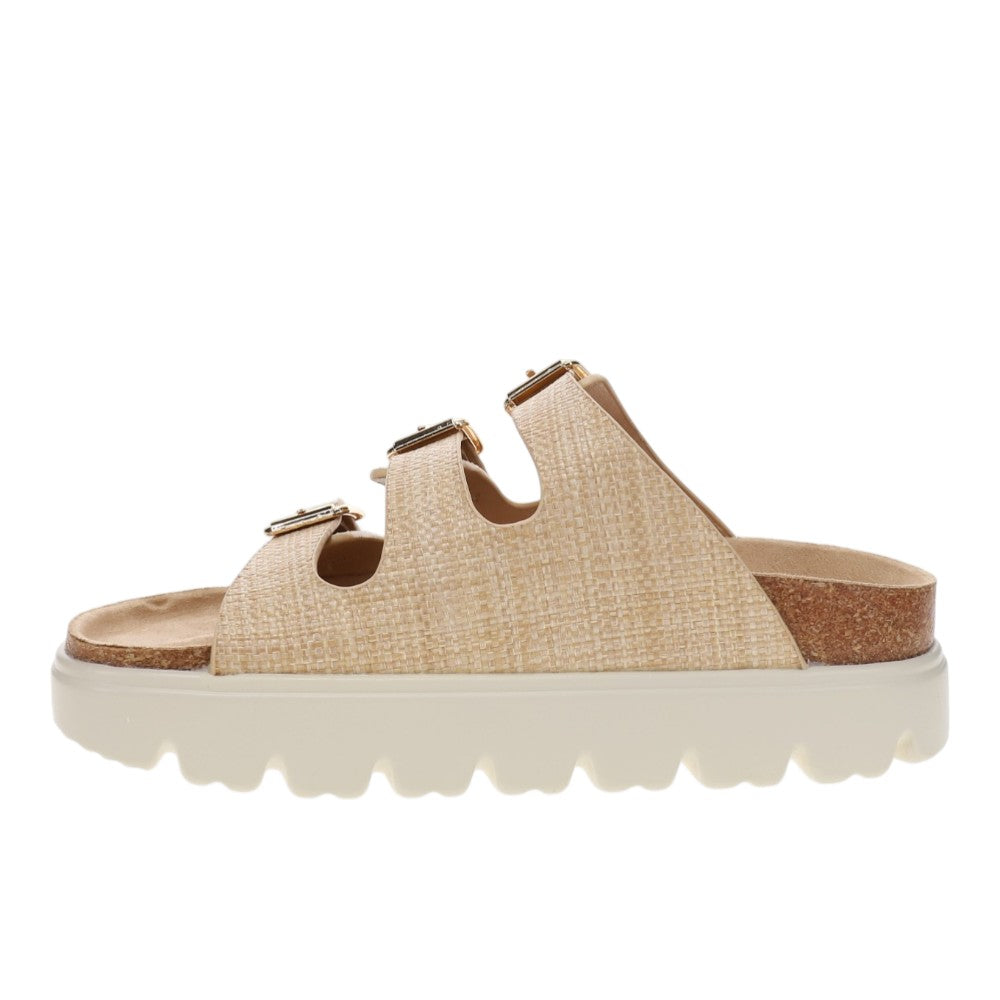 Shop Beige Womens Threes Company Slide Sandals – Shoebacca