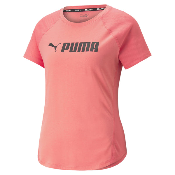 Shoebacca Fit – Neck Logo Sleeve Crew Athletic Short Puma Womens T-Shirt Pink Shop