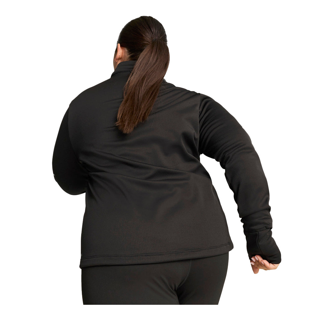 Shop Black Womens Puma Run Grid Fleece Half Zip Jacket – Shoebacca