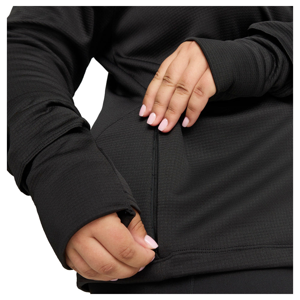 Shop Black Womens Puma Run Grid Fleece Half Zip Jacket – Shoebacca