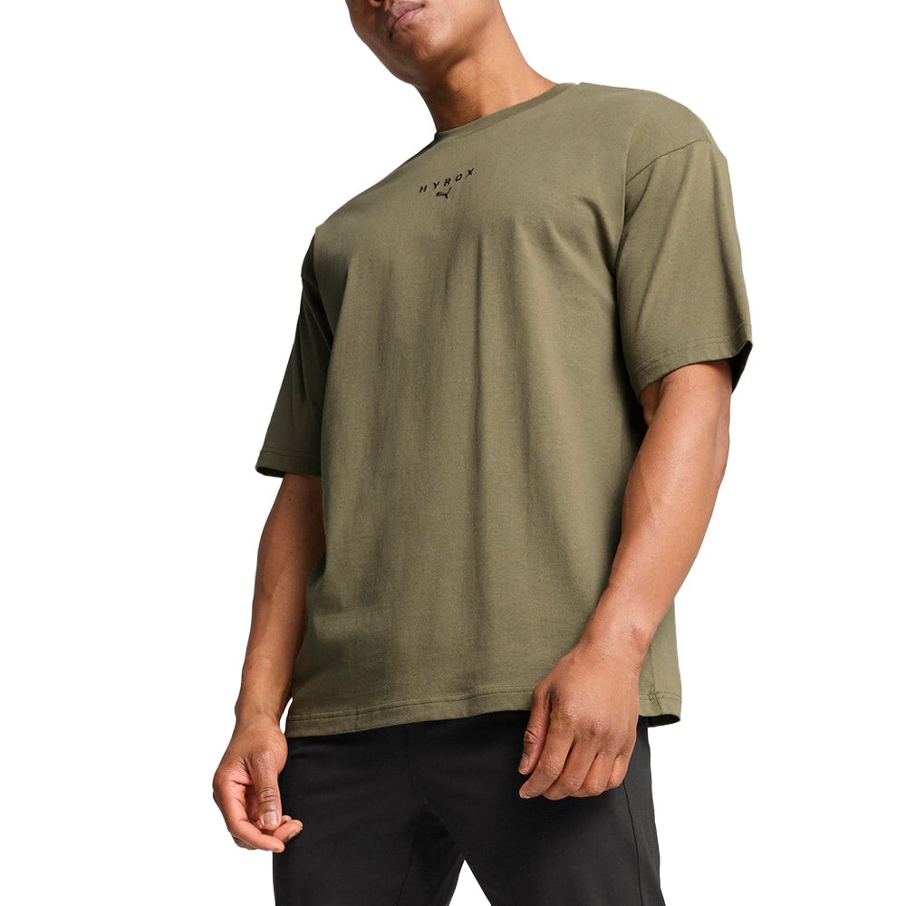 Shop Green Mens Hyrox X Oversize Crew Neck Short Sleeve T-Shirt