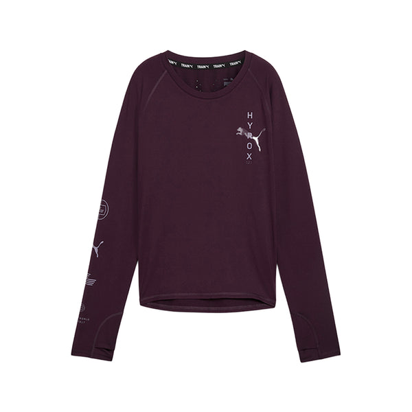 Shop Purple Womens PUMA X HYROX Run Cloudspun Crew Neck Long