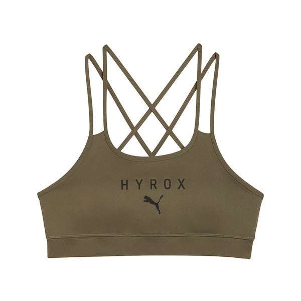 Shop Green Womens PUMA X HYROX Move Low Impact Strappy Sports Bra