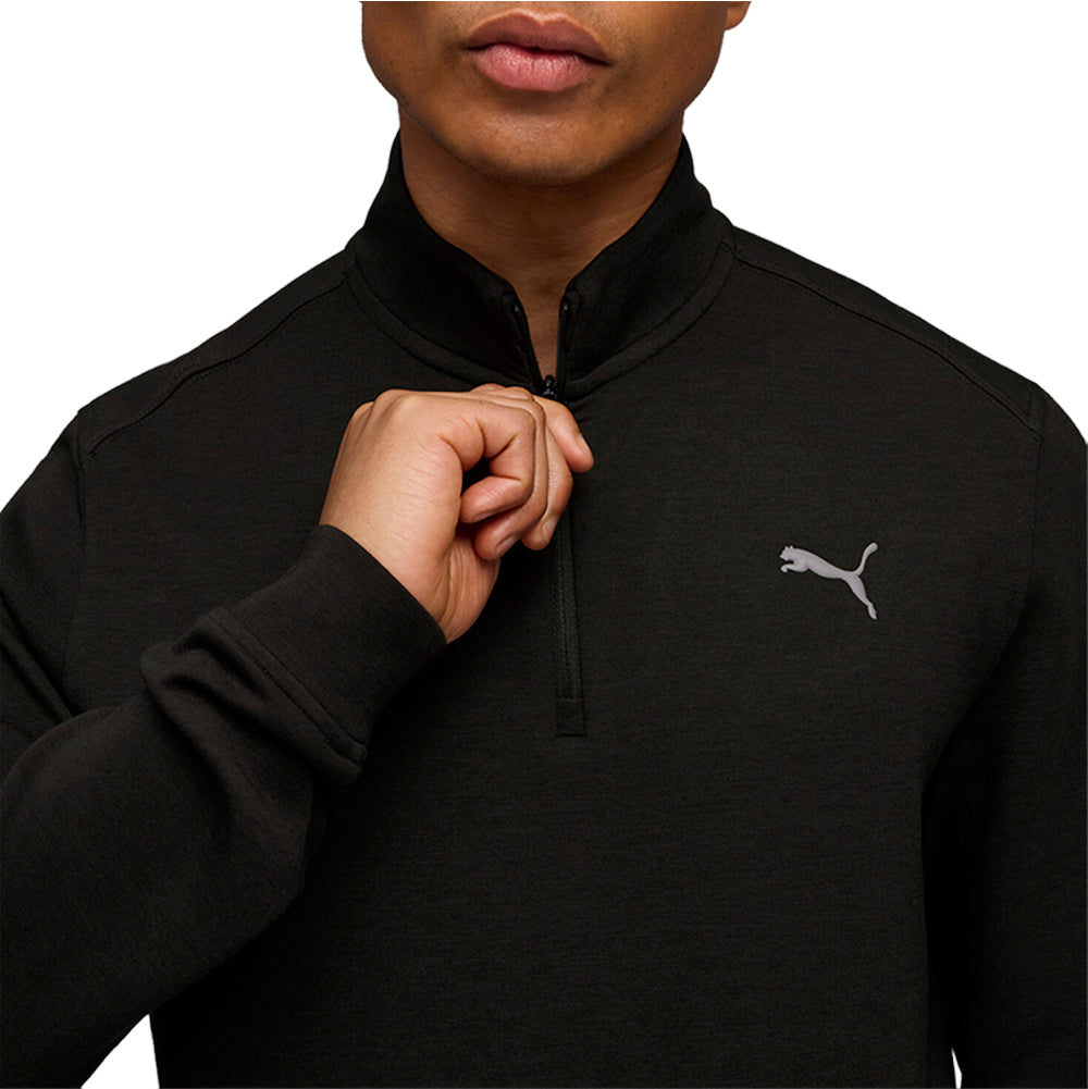 Shop Black Mens Cloudspun Collared Neck Long Sleeve Quarter Zip