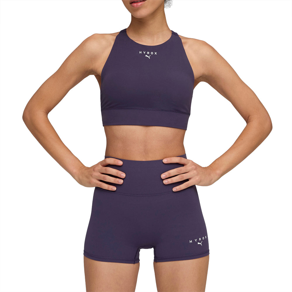 Shop Purple Womens PUMA X HYROX Shapeluxe High Neck Mid Impact