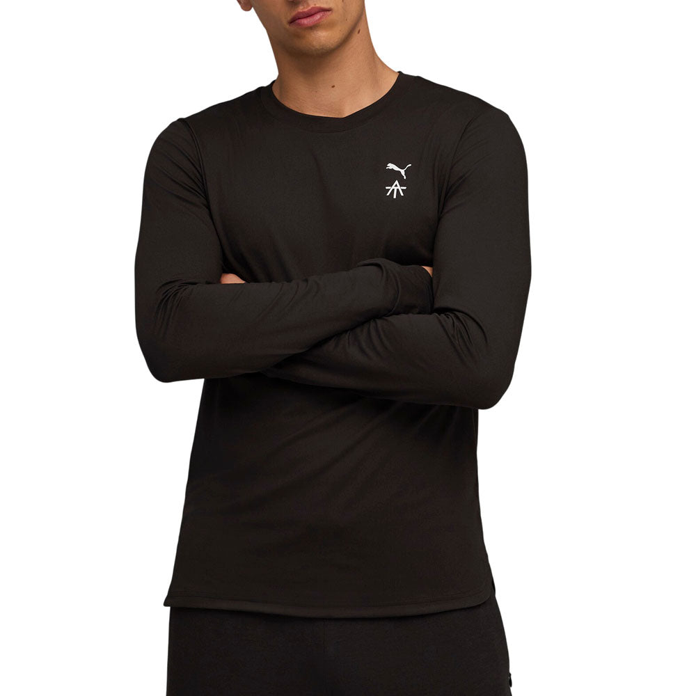 Shop Black Mens PUMA X ALEX TOUSSAINT Cloudspun Crew Neck Long