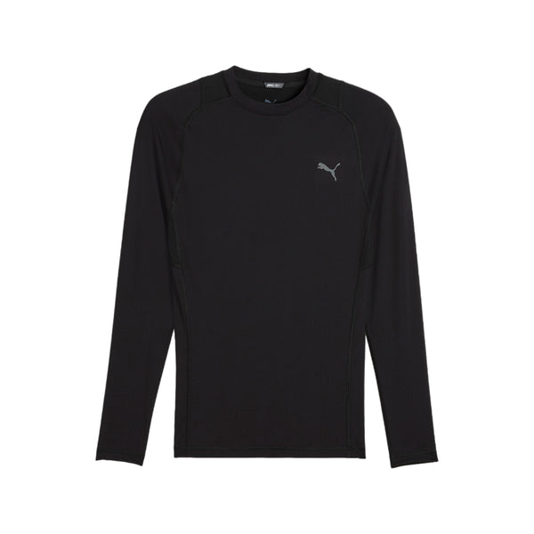 Shop Black Mens PWRMODE Base Layer Crew Neck Long Sleeve Athletic
