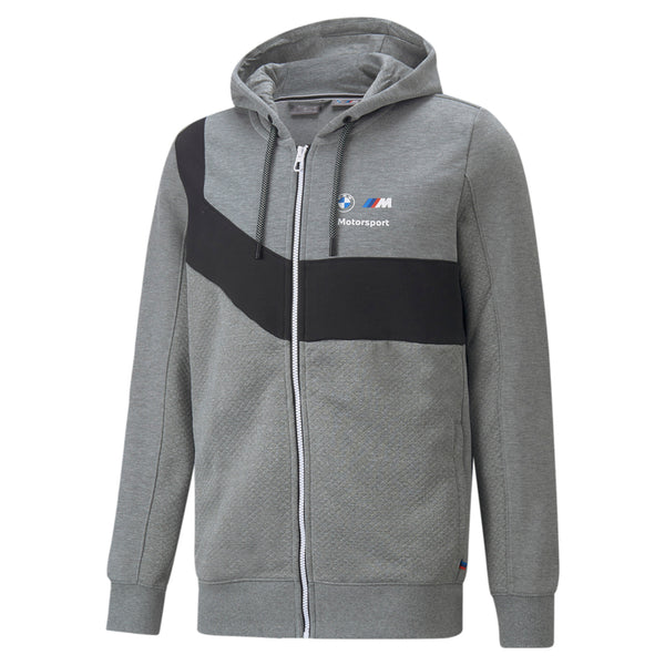 Shop Grey Mens Puma BMW M Motorsport Hooded Full Zip Jacket