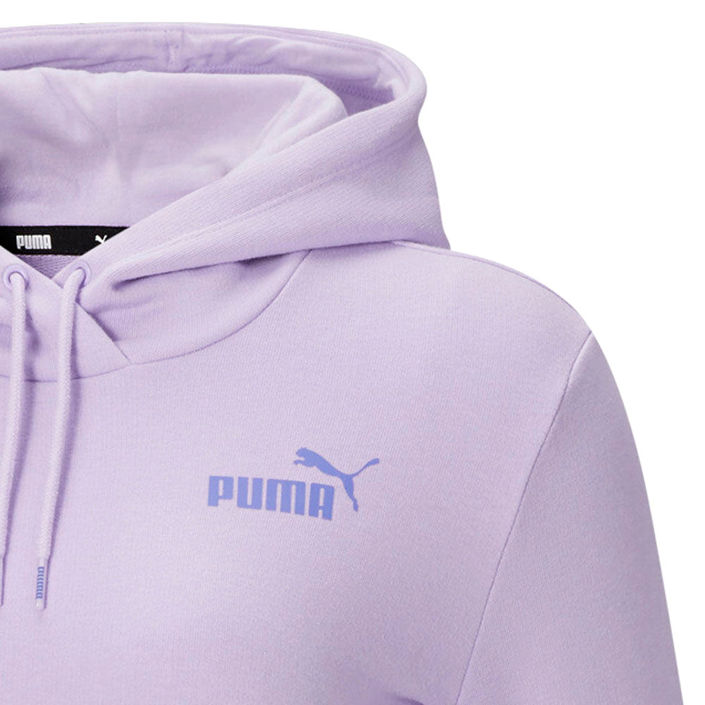 Shop Purple Womens Puma Essentials Colorblock Pullover Hoodie – Shoebacca