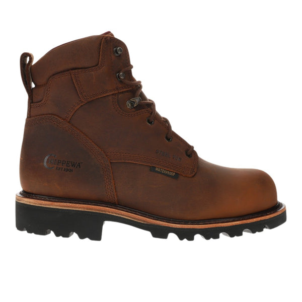 Shop Brown Mens Super Dna 6 Inch Waterproof Round Toe Work Boots