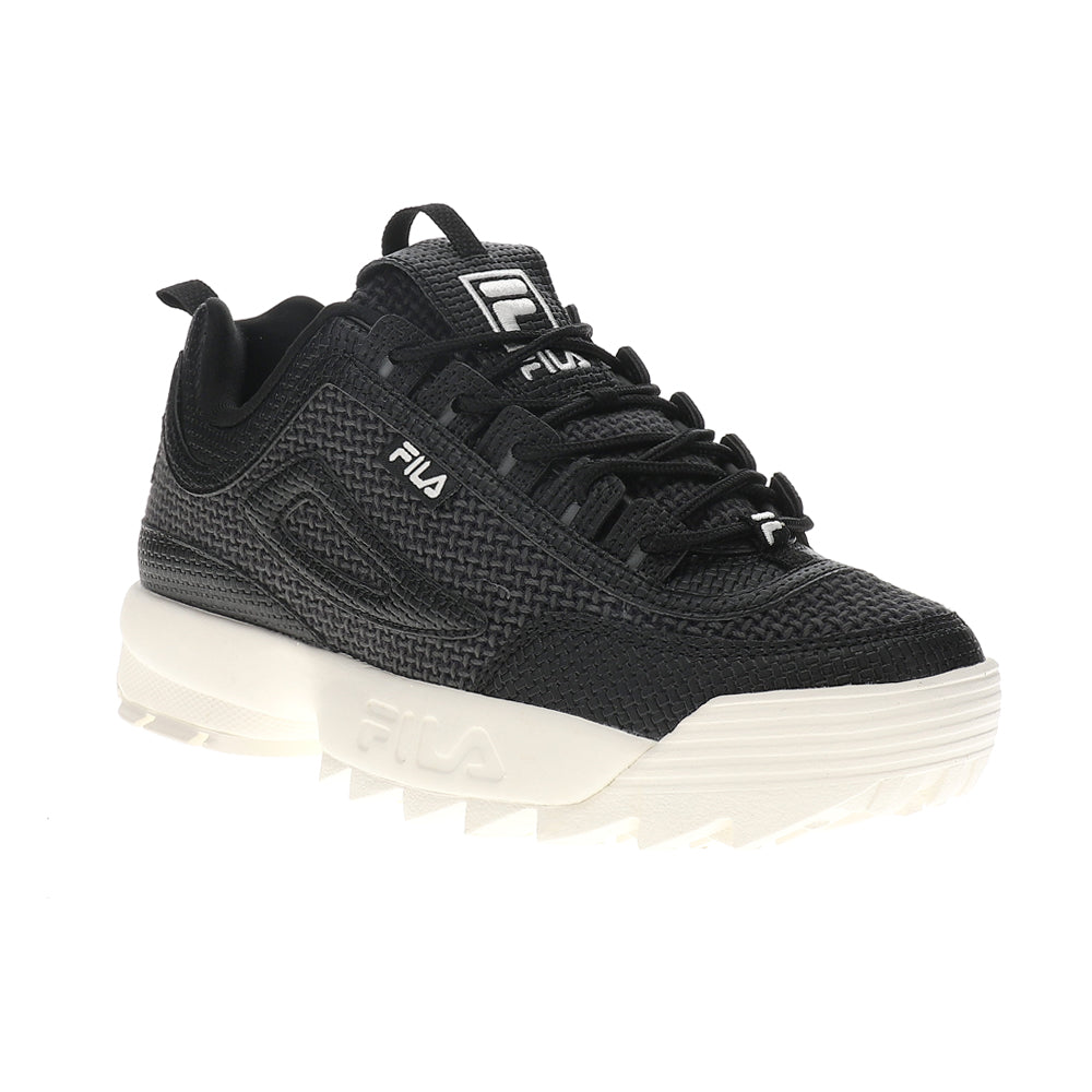 Shop Black Womens Disruptor Woven Lace Up Sneakers – Shoebacca