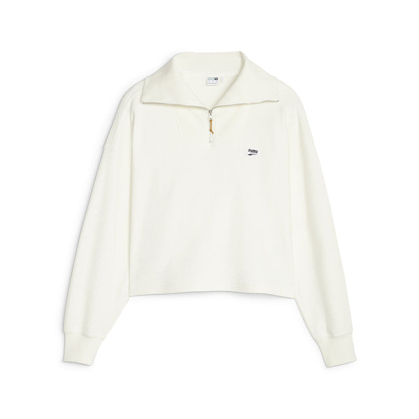 Shop Off White Womens Puma Downtown Collared Long Sleeve Quarter