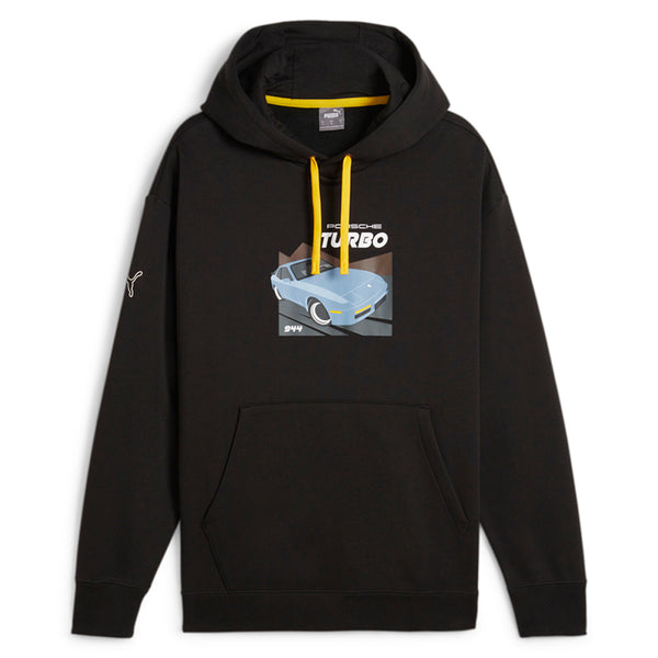 Shop Black Mens Puma Porsche Legacy 944 Graphic Pullover Hoodie