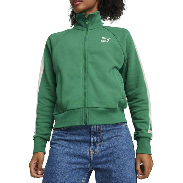 Shop Green Womens Puma Iconic T7 Full Zip Track Jacket