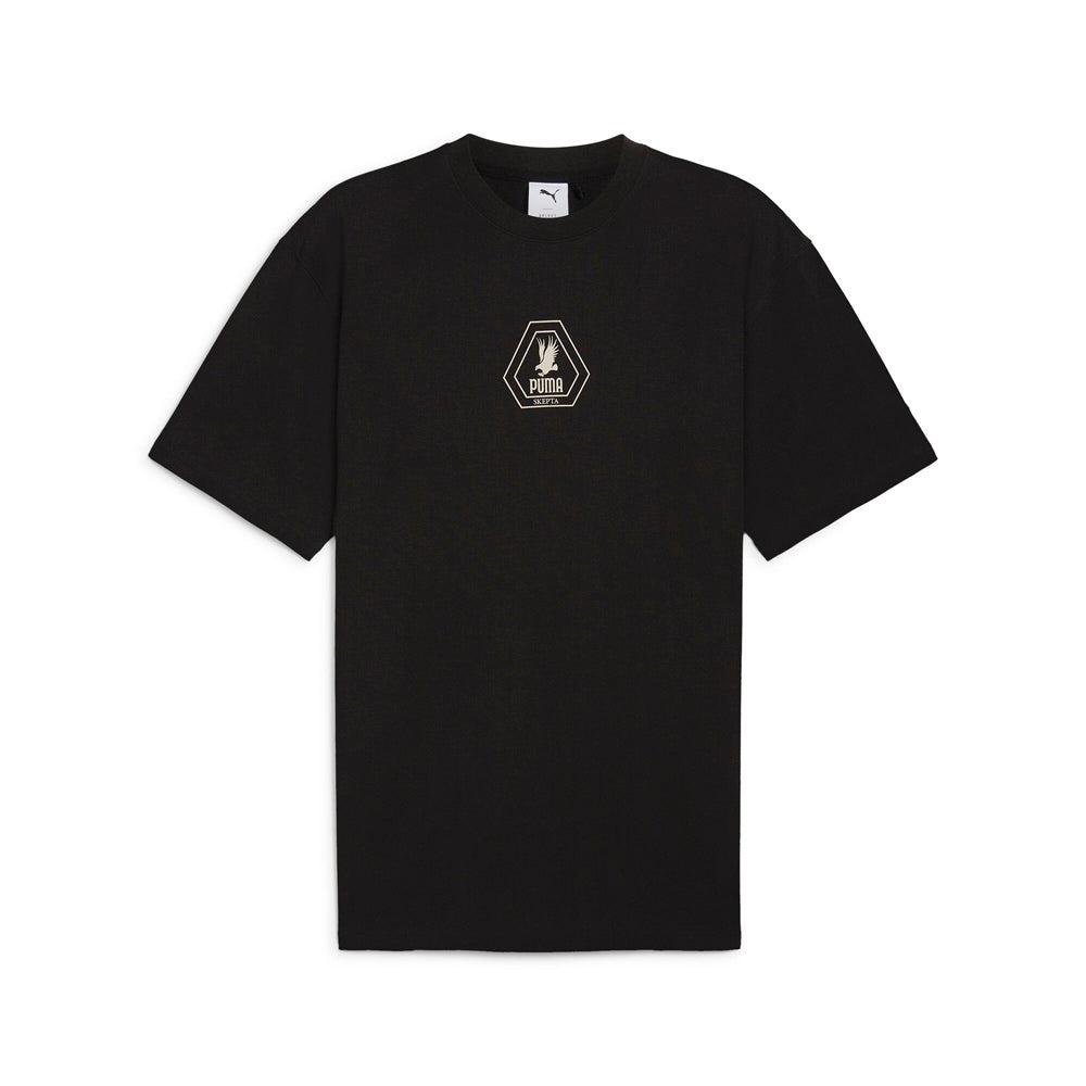 Shop Black Mens PUMA X SKEPTA Graphic Crew Neck Short Sleeve T