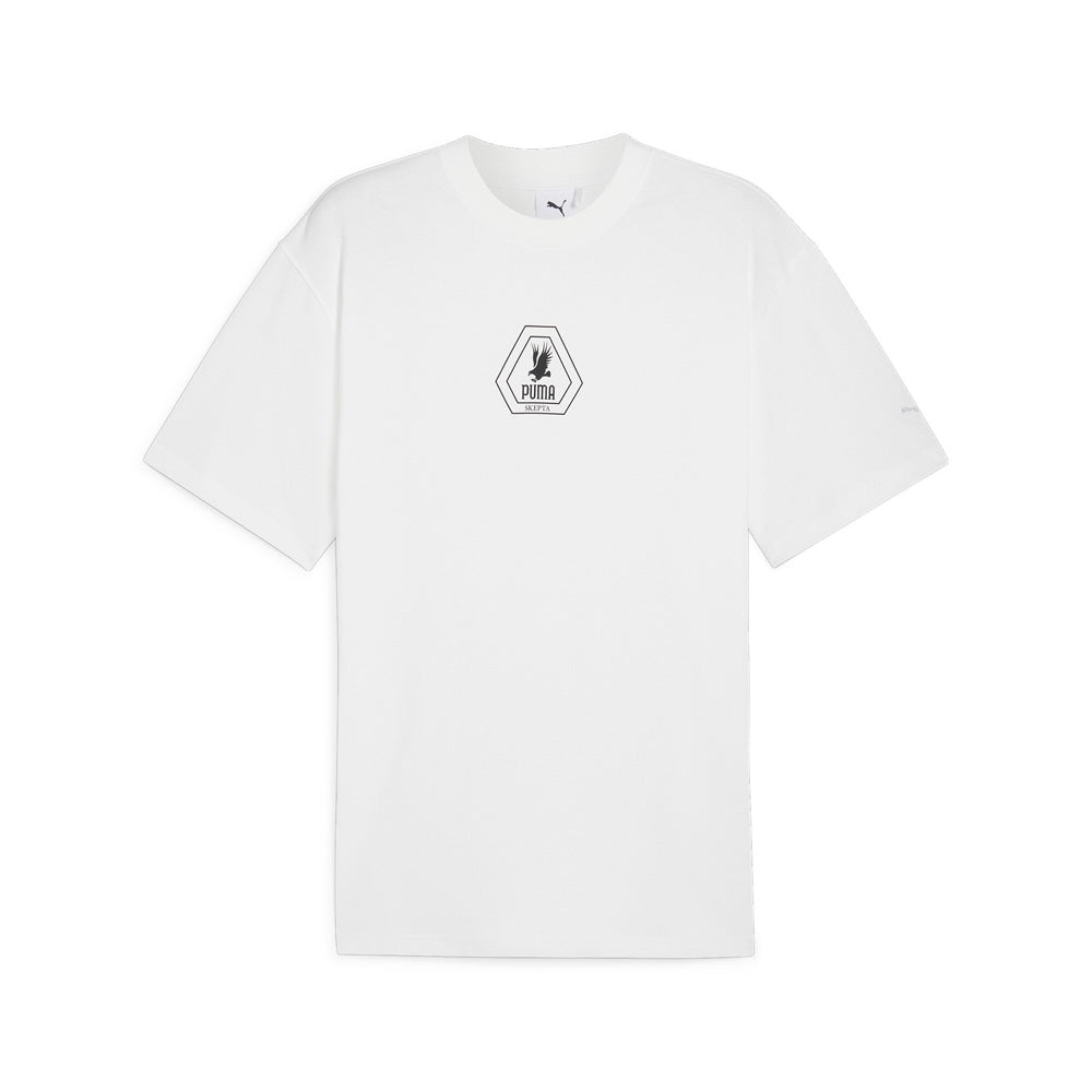 Shop White Mens PUMA X SKEPTA Graphic Crew Neck Short Sleeve T