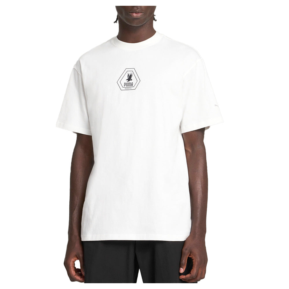 Shop White Mens PUMA X SKEPTA Graphic Crew Neck Short Sleeve T