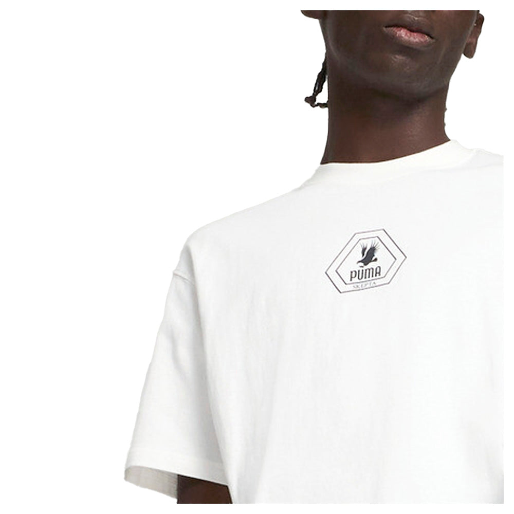 Shop White Mens PUMA X SKEPTA Graphic Crew Neck Short Sleeve T