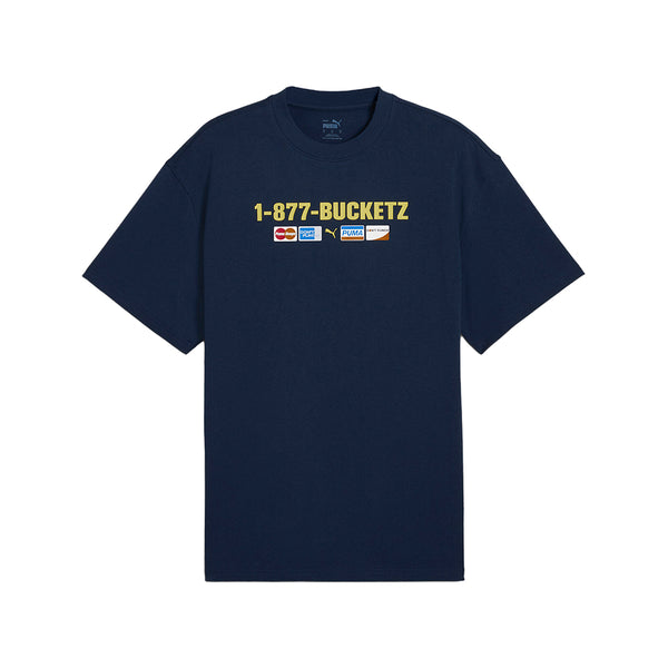 Shop Blue Mens Step Up Your Game Graphic Crew Neck Short Sleeve T