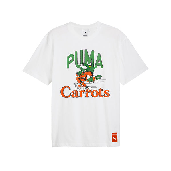 Shop White Mens PUMA X CARROTS Graphic Crew Neck Short Sleeve T
