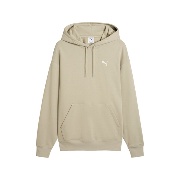 Shop Beige Mens Wardrobe Essentials Relaxed Pullover Hoodie