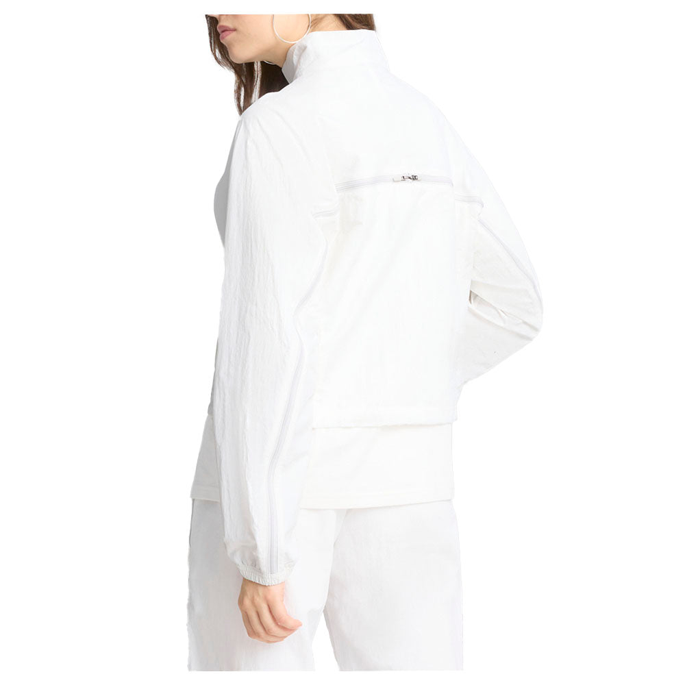 Shop White Womens Dare To Oversized Zip Off Woven Full Zip Jacket