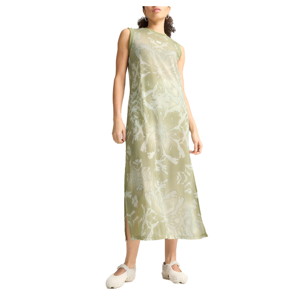puma mesh dress Shop Green Womens Dare To Mesh Column Tie-Dye Sleeveless Maxi Dress –  Shoebacca