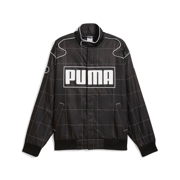Shop Black Mens Archive Seasonal Relaxed Racer Full Zip Jacket
