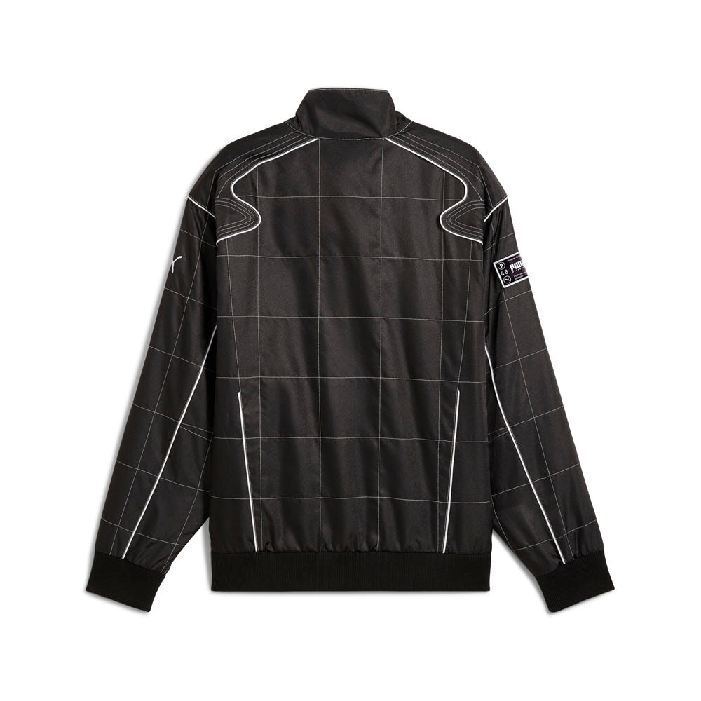 Shop Black Mens Archive Seasonal Relaxed Racer Full Zip Jacket