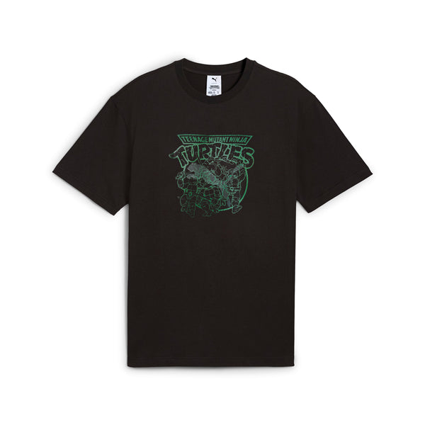Shop Black Mens PUMA X TEENAGE MUTANT NINJA TURTLES Graphic Crew