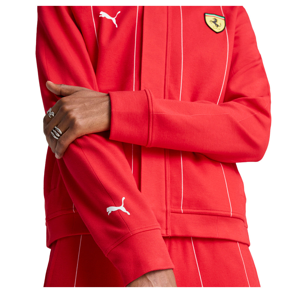 Shop Red Mens Scuderia Ferrari Race Premium Full Zip Jacket