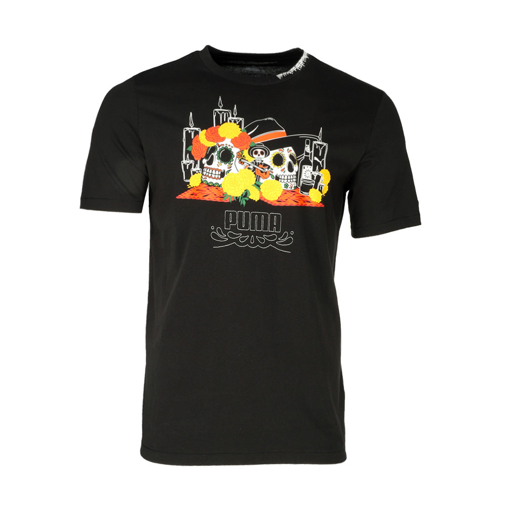 Shop Black Mens Classics Dia de Los Muertos Graphic Crew Neck