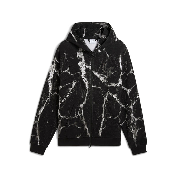 Shop Black Mens PUMA X LAFRANCE Written In Chrome Full Zip Hoodie