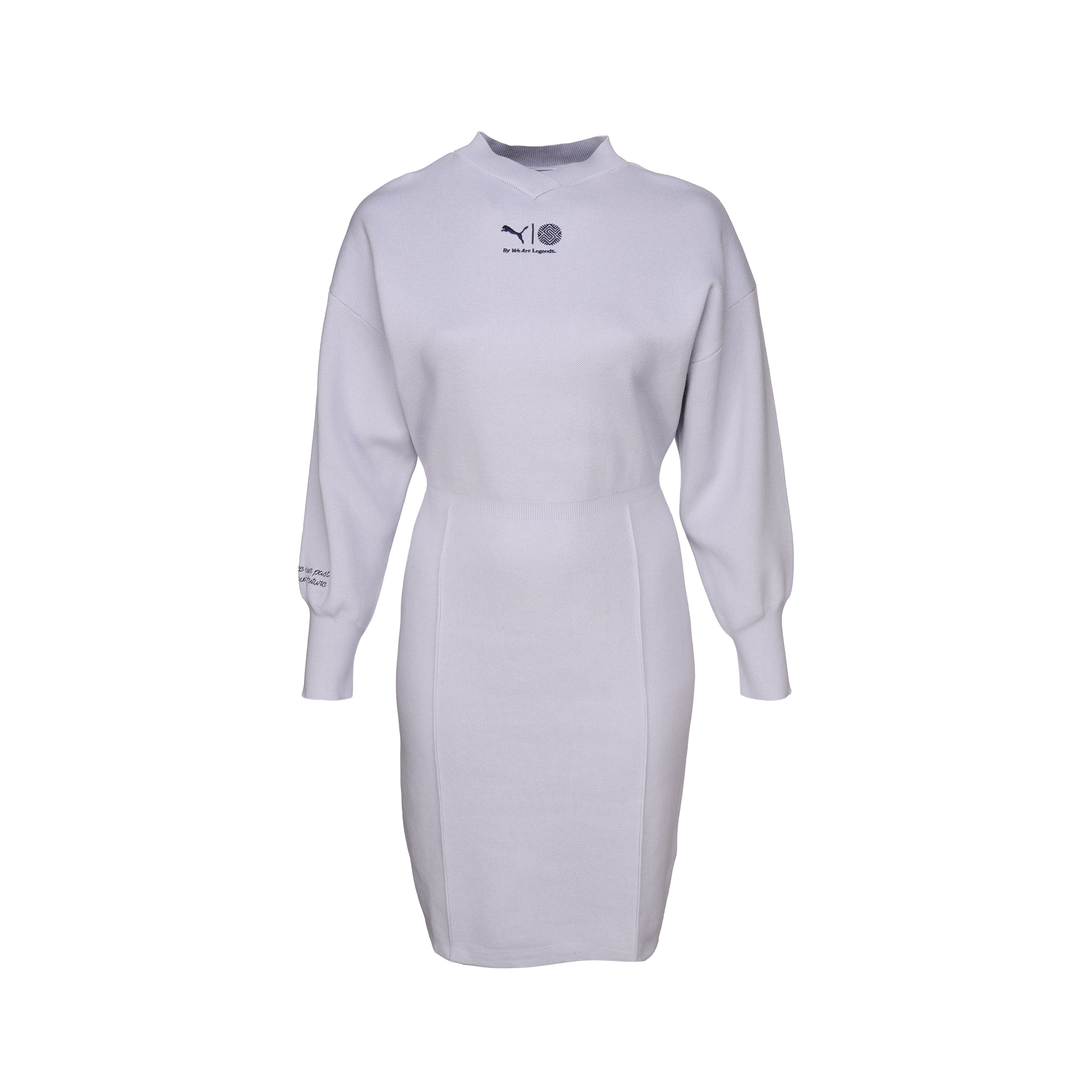 knee length dresses for ladies Shop Blue Womens PUMA X SCHOMBURG Sweater Long Sleeve Midi Dress – Shoebacca